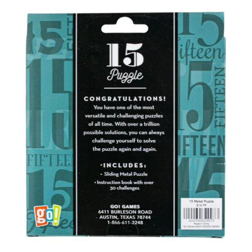 Go! Games Classic 15 Puzzle Game - Metal Frame Slider Puzzle - Image 3