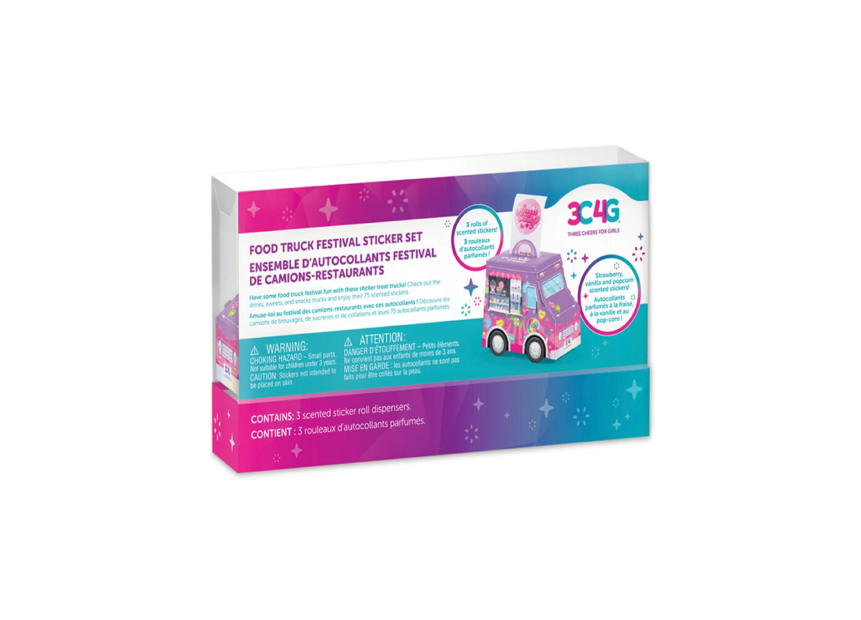 3C4G Food Truck Festival Scented Sticker Set for Kids Age 6+ - Image 3