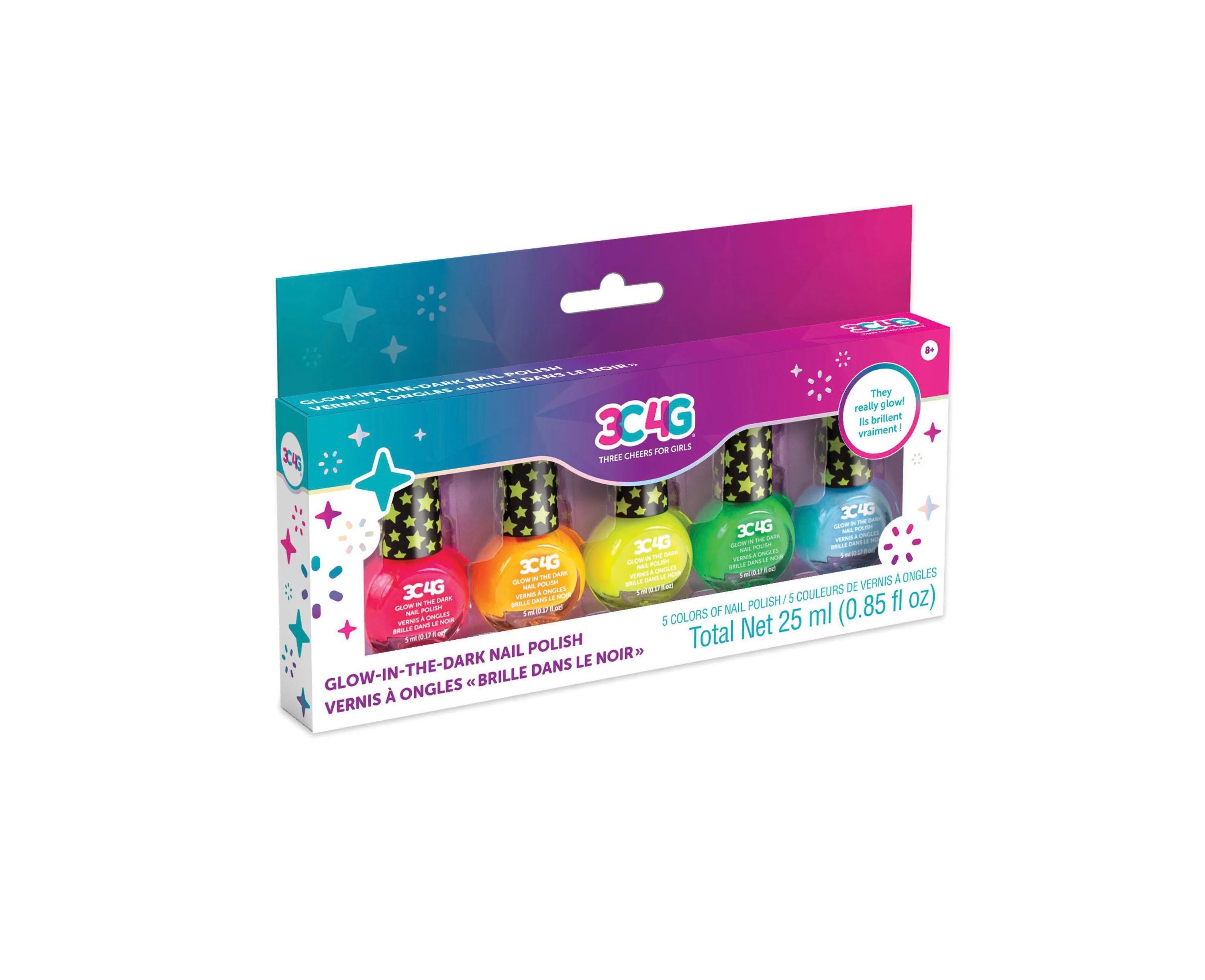 3C4G Glow in the Dark Nail Polish Set - Vibrant Colors for Kids - Image 3