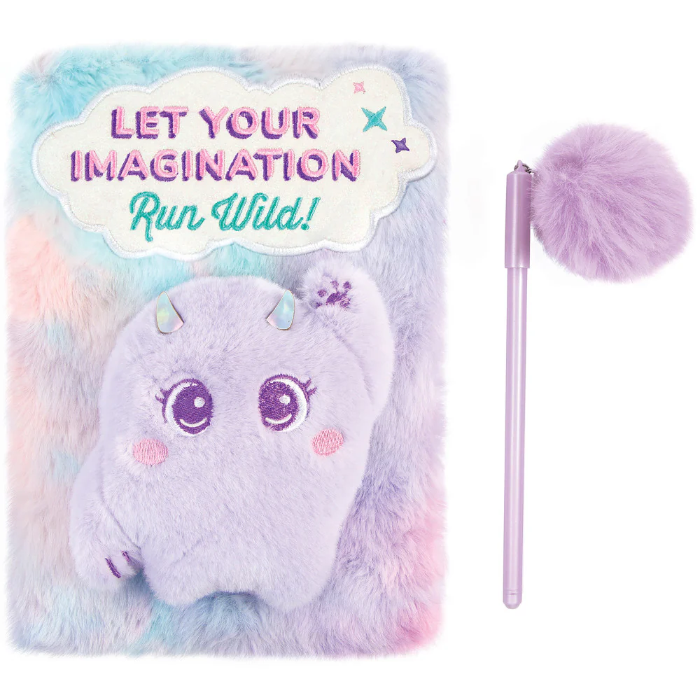 3C4G Imagination Land Wild Style Plush Journal & Pen - Fuzzy Friend - 192 Pages - Image 3