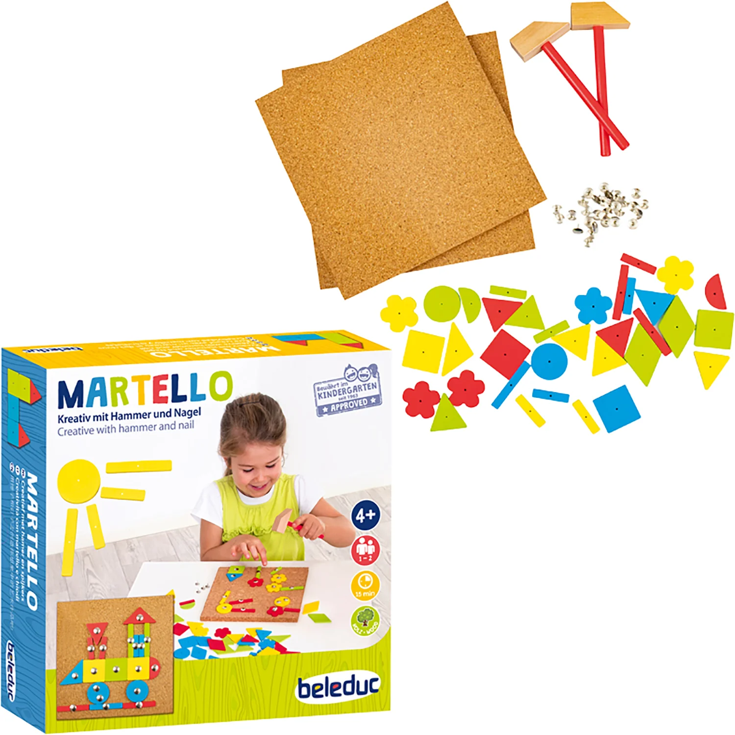 Beleduc Martello Game - Creative Cork Board Hammer & Nails Kit - Image 3