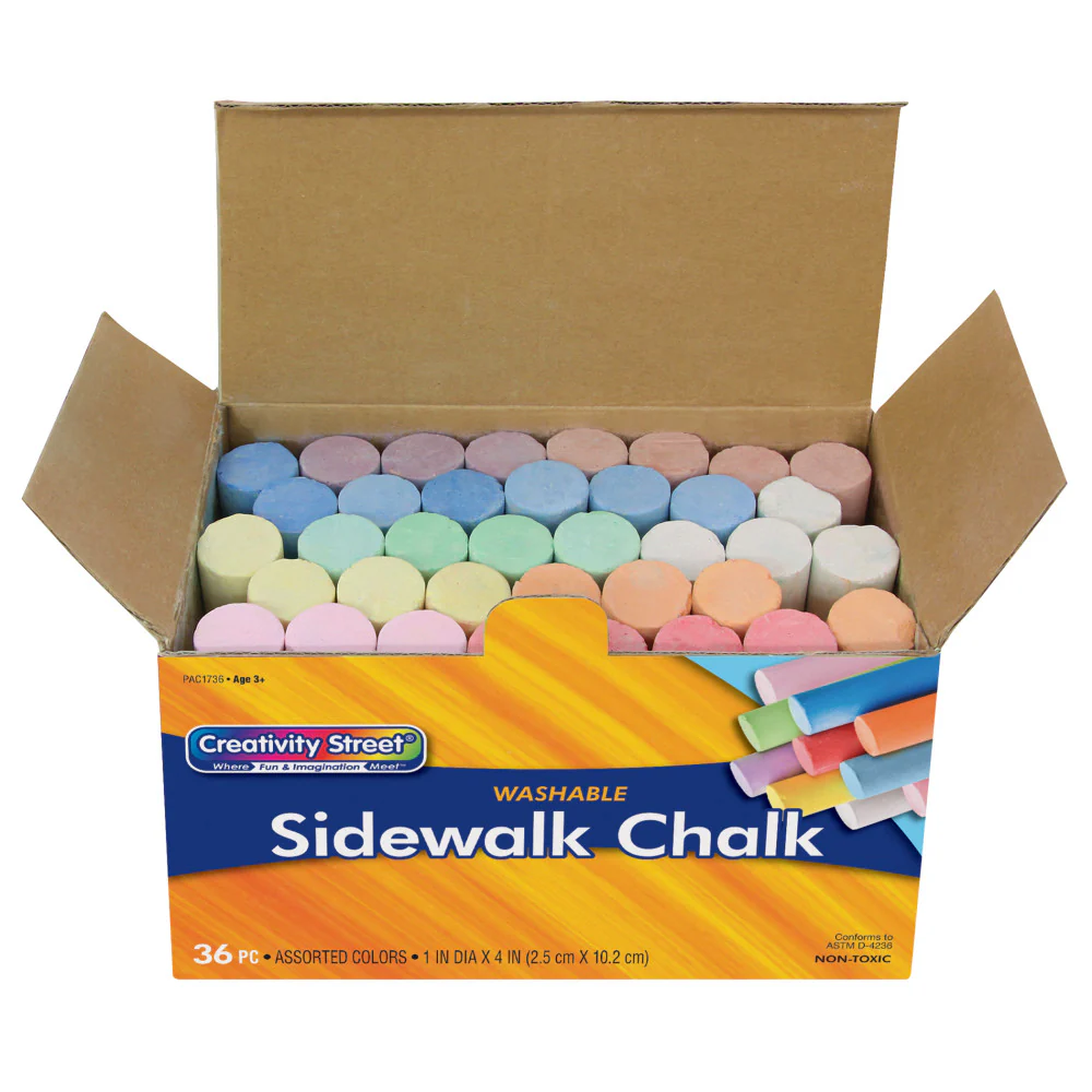 Creativity Street Sidewalk Chalk Set, Assorted Colors, 36 Pieces - Image 3