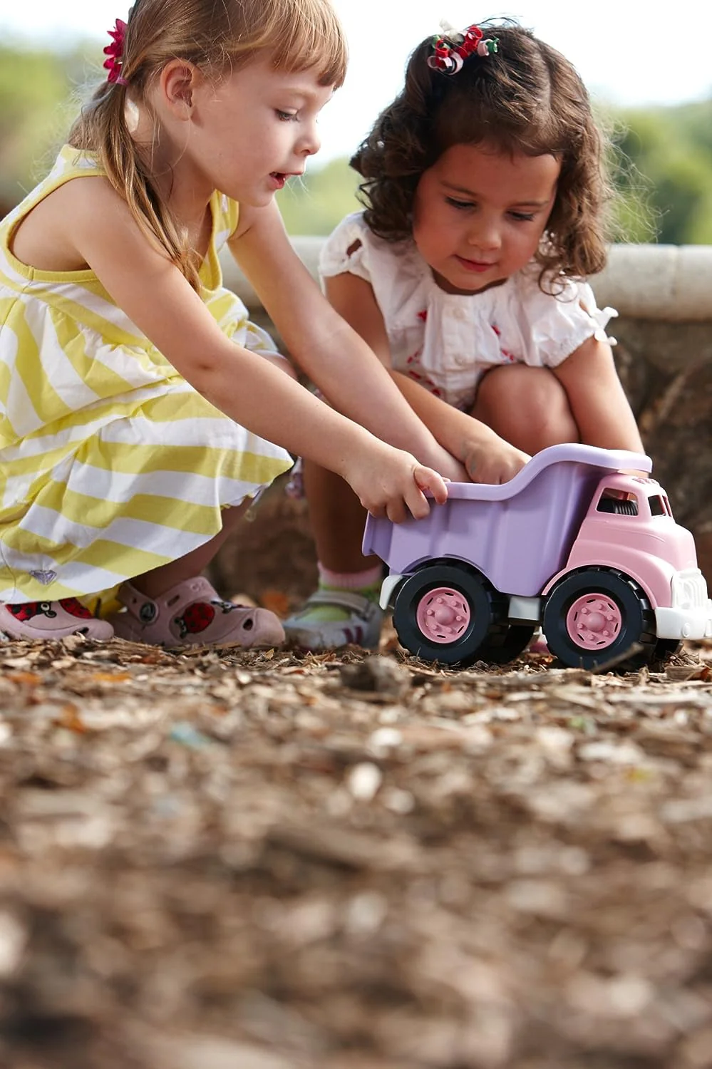 Green Toys Eco-Friendly Pink Dump Truck for Toddlers, Made from Recycled Plastic - Image 3