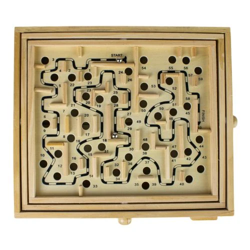 Classic Wooden Labyrinth Maze Skill Game - Image 9