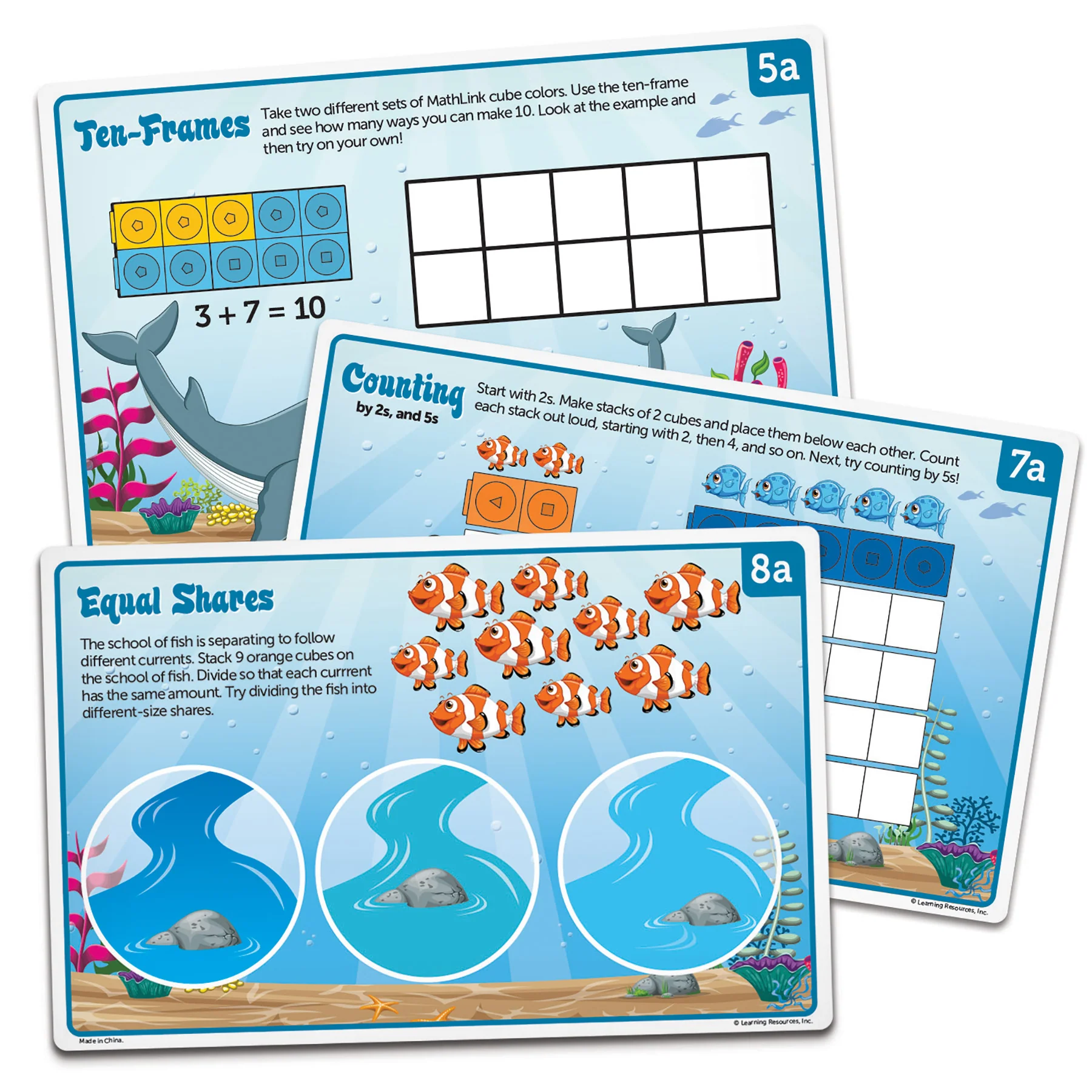 Learning Resources Mathlink Cubes - Sea Adventures - Kindergarten Math Activity Set - Image 3