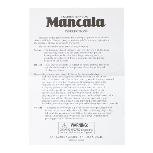 Bamboo Classic Mancala Game with Colorful Stones - Image 5