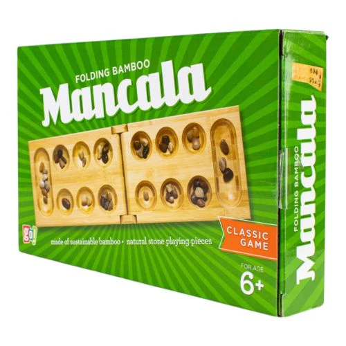 Bamboo Classic Mancala Game with Colorful Stones - Image 6