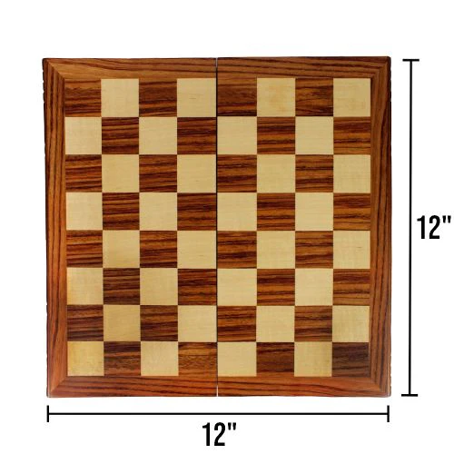 Classic Wooden Chess Set - Travel Friendly 12"x12" Board - Image 6