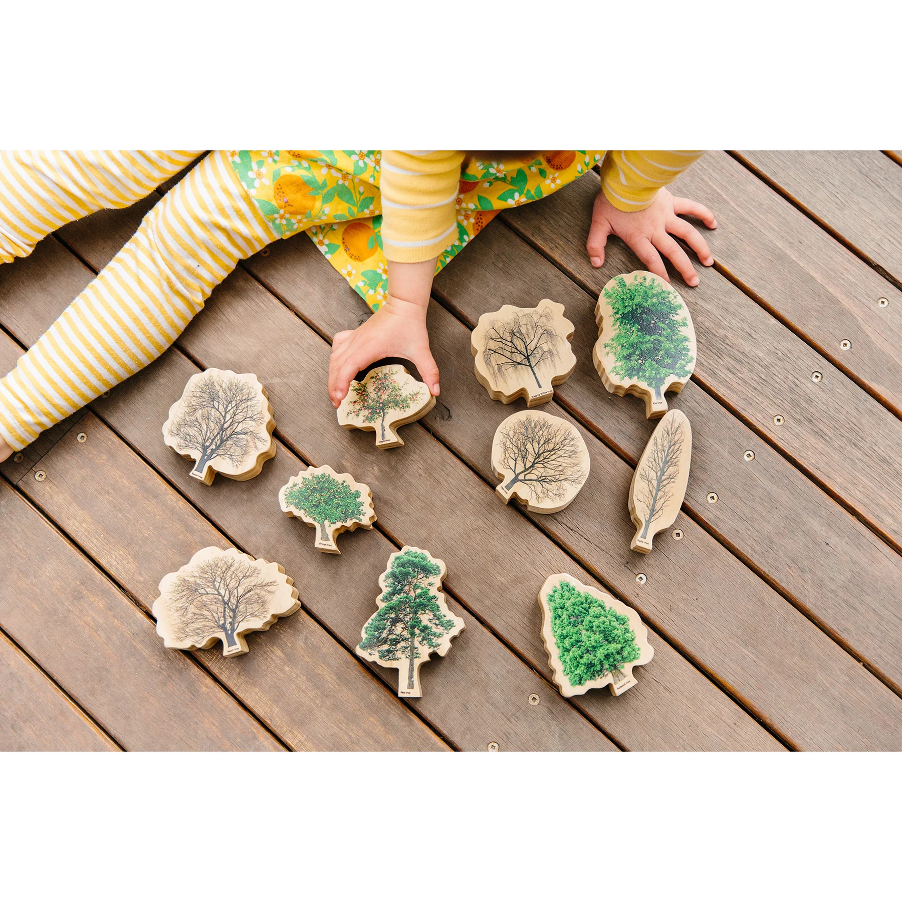The Freckled Frog Seasons Wooden Trees - Educational Block Set - Image 4