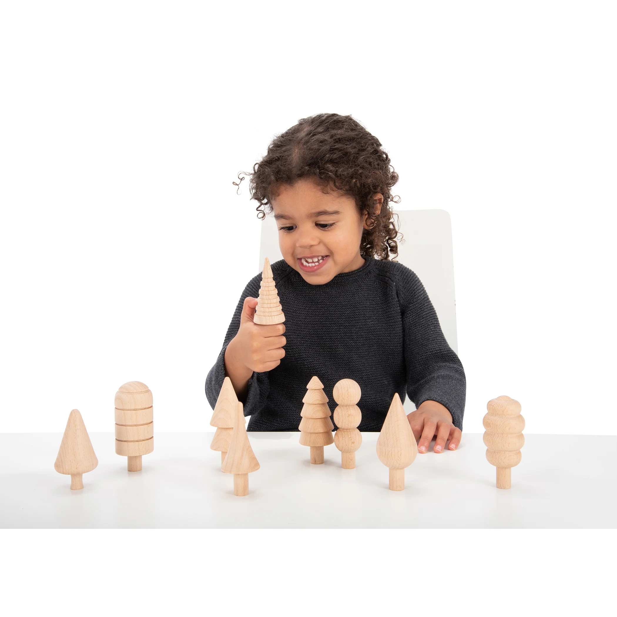 TickiT Woodland Trees Set - 10 Piece Wooden Toy Collection for Toddlers - Image 3