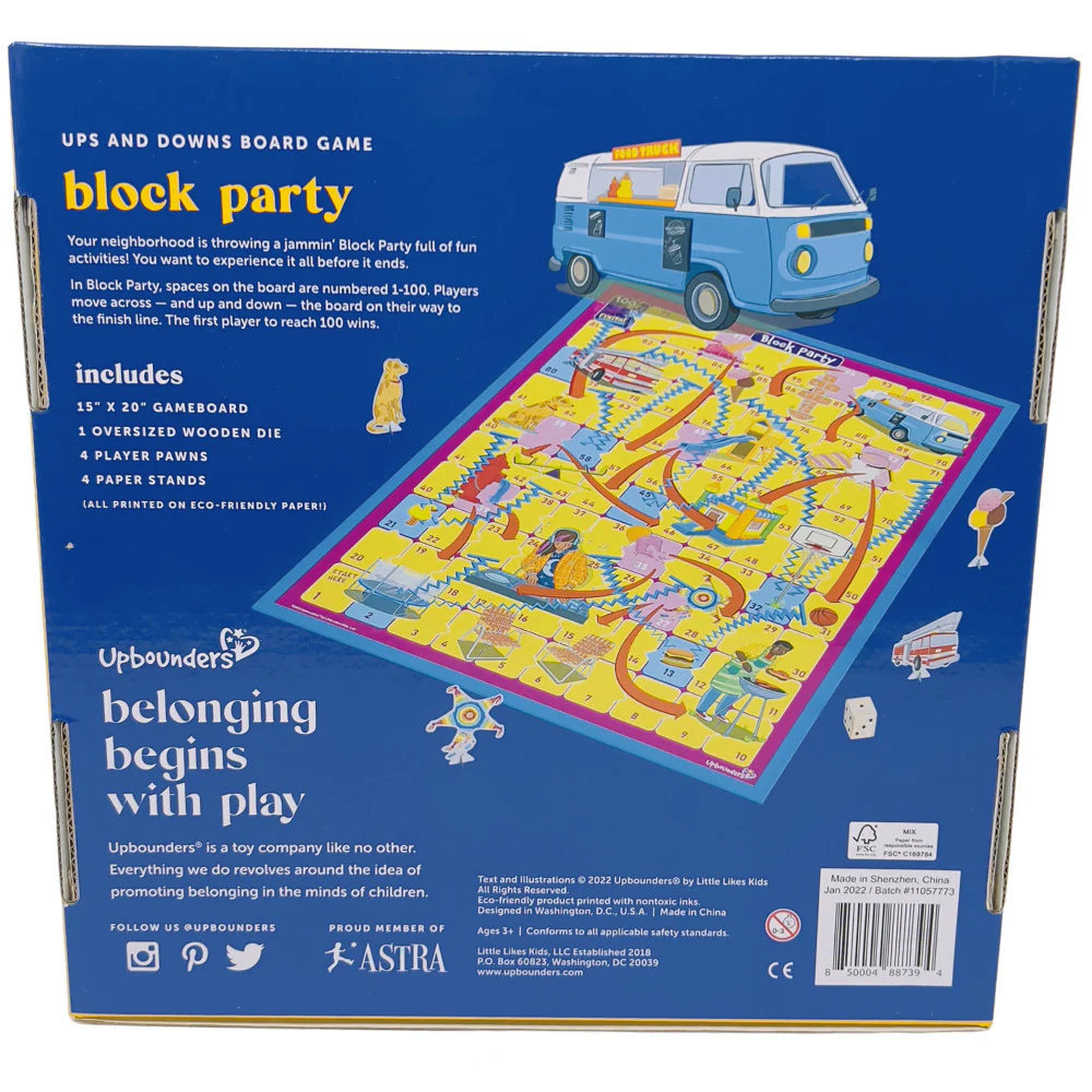 Upbounders Block Party Classic Ups and Downs Board Game for Kids - Image 3
