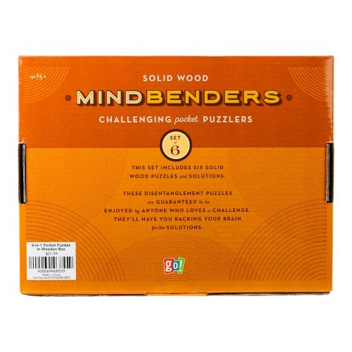 Classic Wooden MindBenders 6-Pack Puzzle Set - Intricate Brain Teasers - Image 3