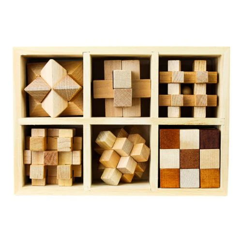 Classic Wooden MindBenders 6-Pack Puzzle Set - Intricate Brain Teasers - Image 6