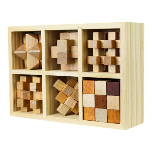 Classic Wooden MindBenders 6-Pack Puzzle Set - Intricate Brain Teasers - Image 7